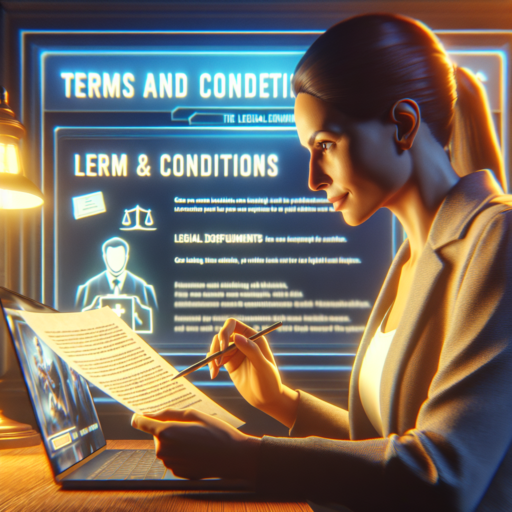 Usuario revisando términos legales en Bplay en su computadora portátil