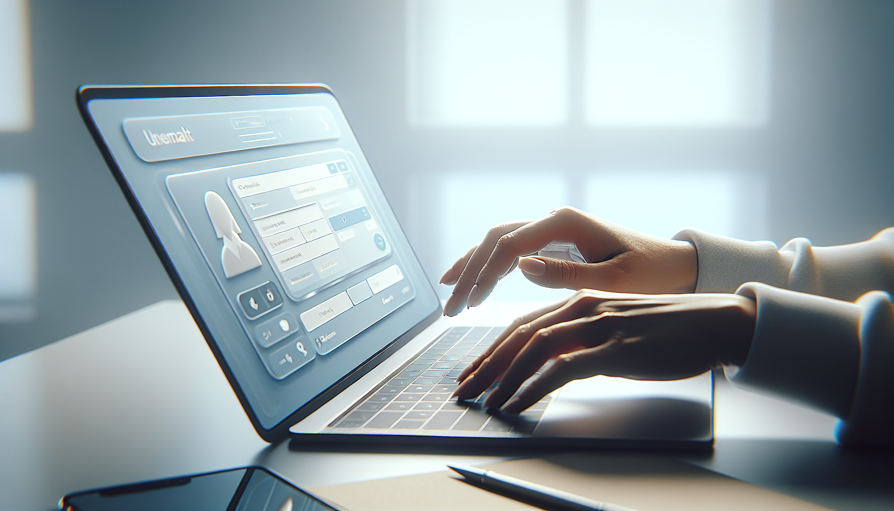 Usuario de Bplay completando el formulario de contacto online en su computadora.