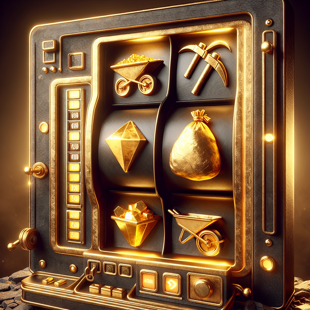 Vista detallada de la tragamonedas Gold Rush con símbolos icónicos en pantalla