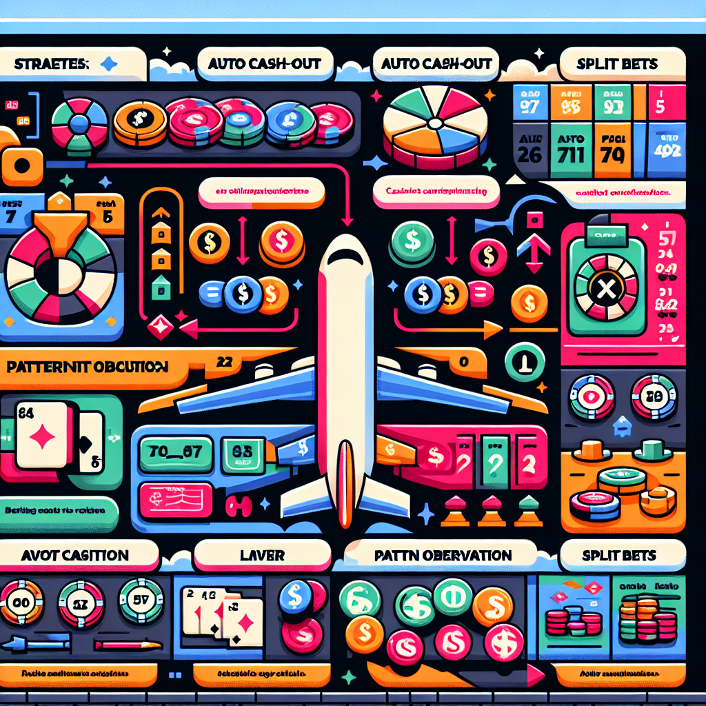 Gráfico informativo con las principales estrategias para el juego Aviator